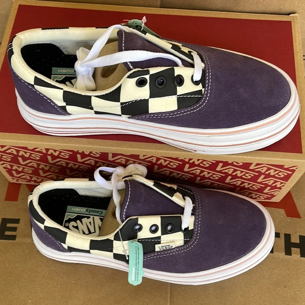 Vans COMFYCUSH ERA Suede/Canvas PurpleV/Classic White sneakers - platforms WMNS